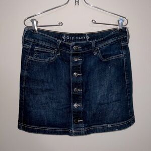 Dark wash denim skirt